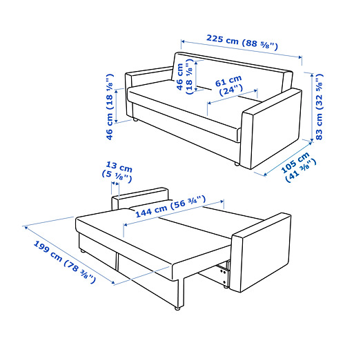 FRIHETEN - 三人座沙發床, Hyllie 米色 | IKEA 線上購物 - PE738879_S4