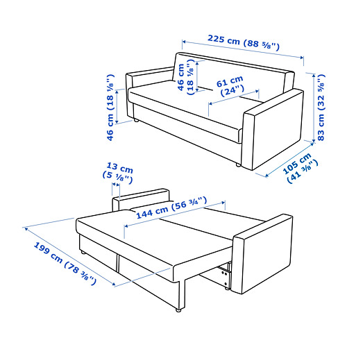 FRIHETEN Sleeper sofa, Skiftebo blue - IKEA