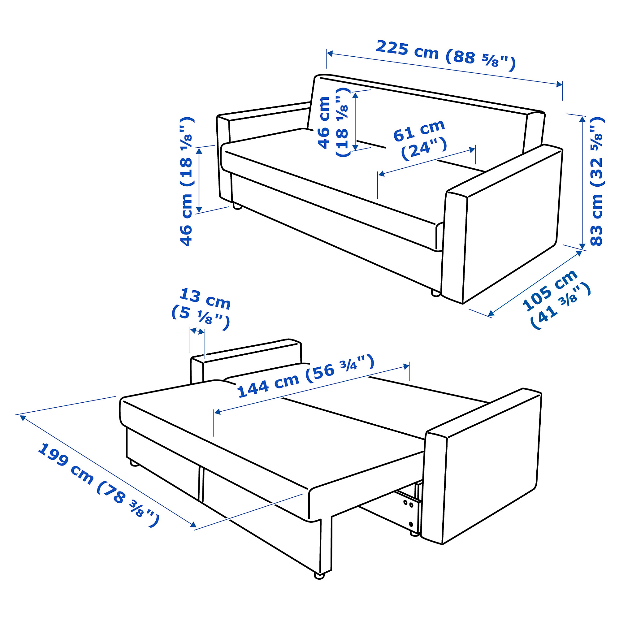 FRIHETEN three-seat sofa-bed