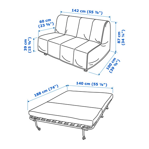 LYCKSELE LÖVÅS - 2-seat sofa-bed, Tutstad multicolour | IKEA Taiwan Online - PE738886_S4
