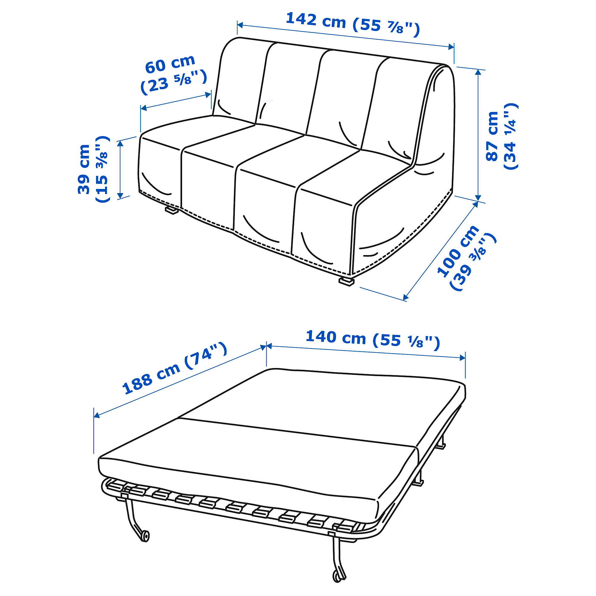 LYCKSELE LÖVÅS 2-seat sofa-bed