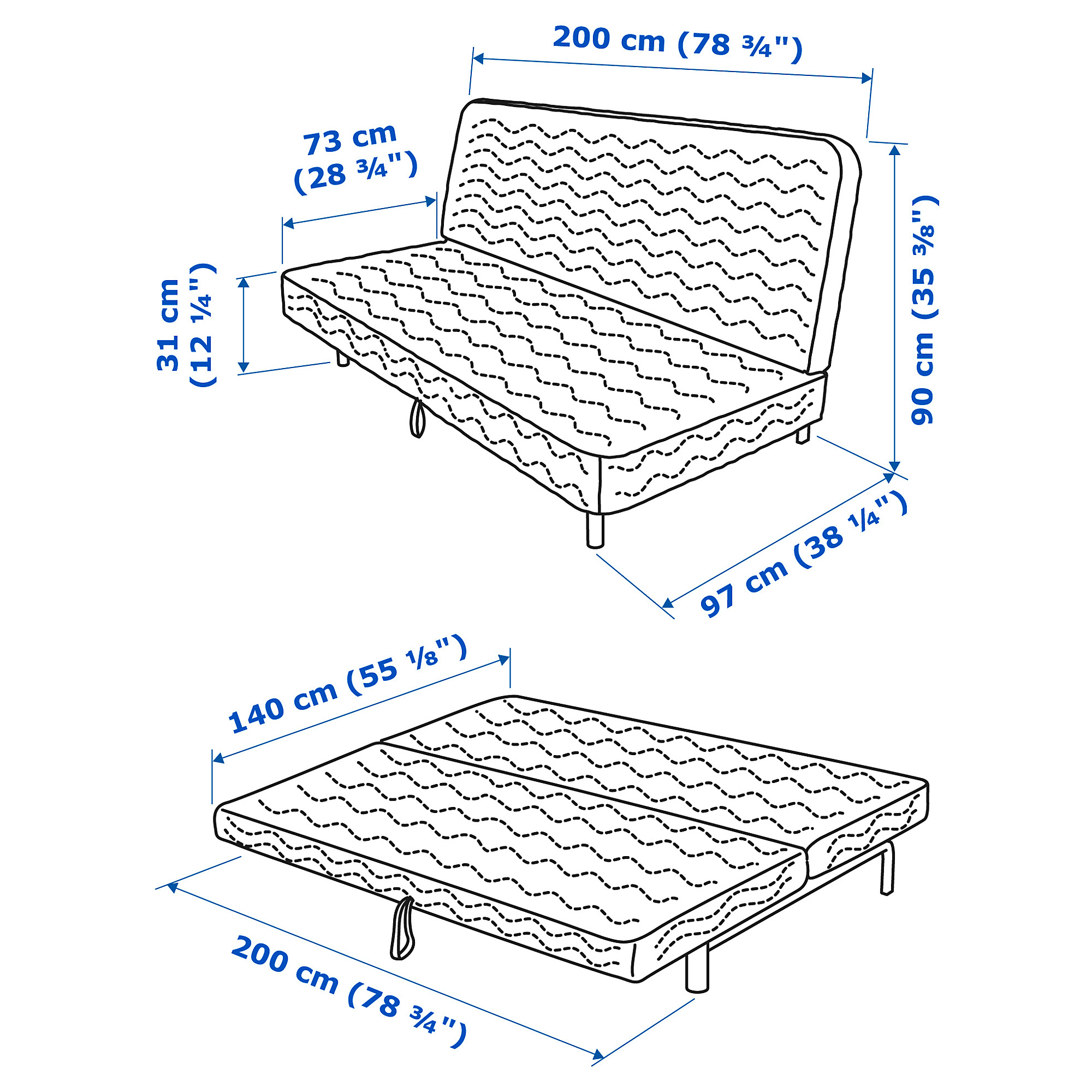 NYHAMN 3-seat sofa-bed