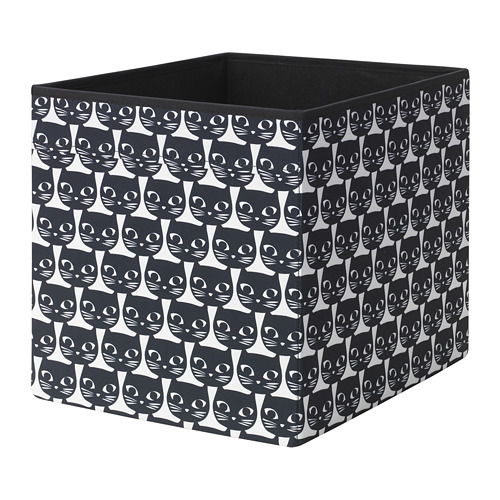 DRÖNA - 收納盒 33x38x33公分, 白色/黑色 具圖案 | IKEA 線上購物 - PE738910_S4