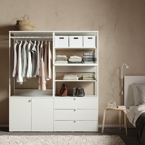 PLATSA - wardrobe with 2 doors+3 drawers, white/Fonnes white | IKEA Taiwan Online - PH169316_S4