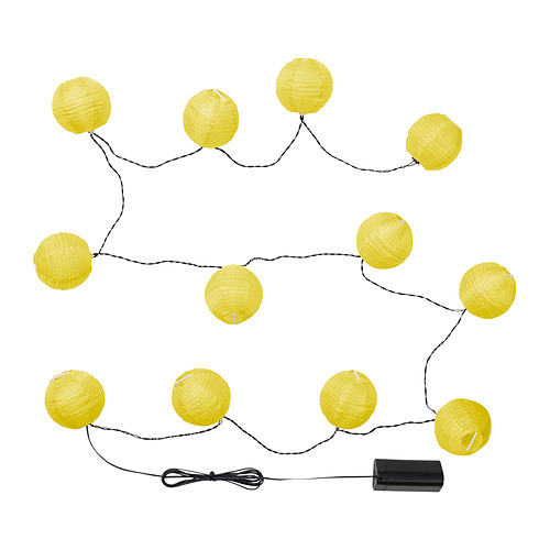 SOLVINDEN - LED lighting chain with 12 lights, outdoor/battery-operated yellow | IKEA Taiwan Online - PE916706_S4