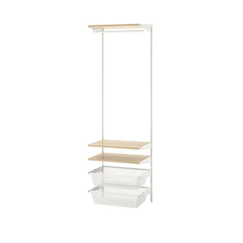 BOAXEL - 衣櫃/衣櫥組合, 白色/橡木, 62x40x201 公分 | IKEA 線上購物 - PE791956_S4