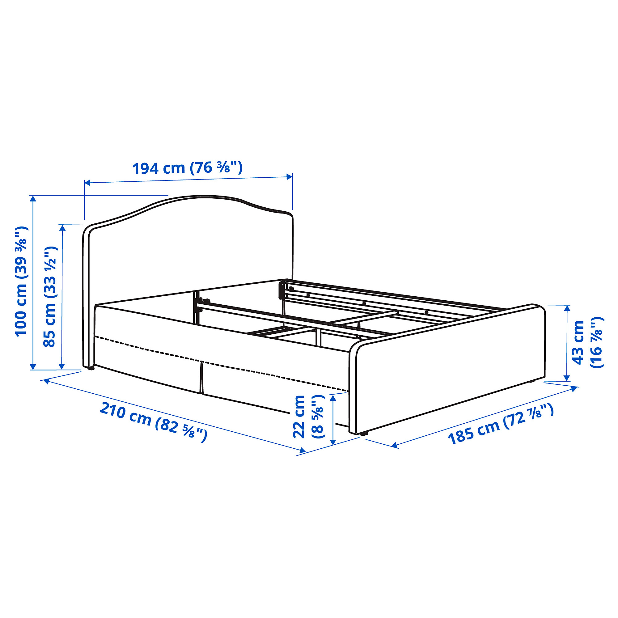 RAMNEFJÄLL cover bed frame