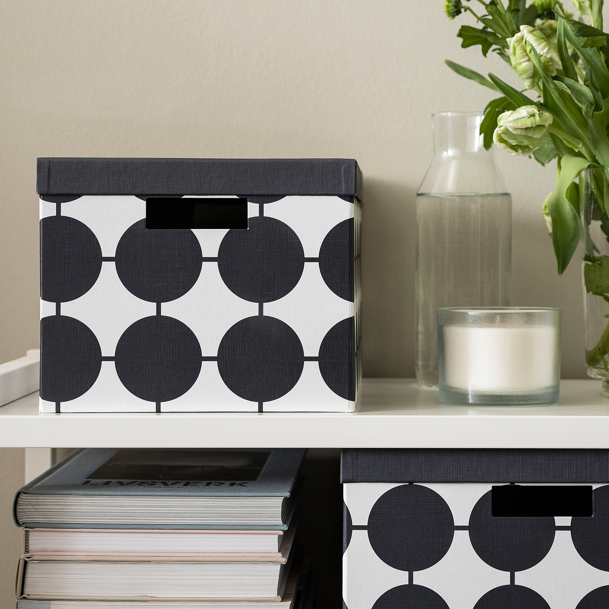 TJENA storage box with lid