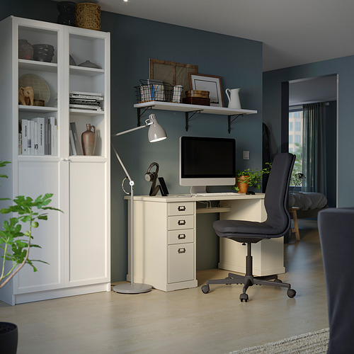 VEBJÖRN/MULLFJÄLLET/BILLY/OXBERG - desk and storage combination, and swivel chair beige/grey/white | IKEA Taiwan Online - PE837361_S4
