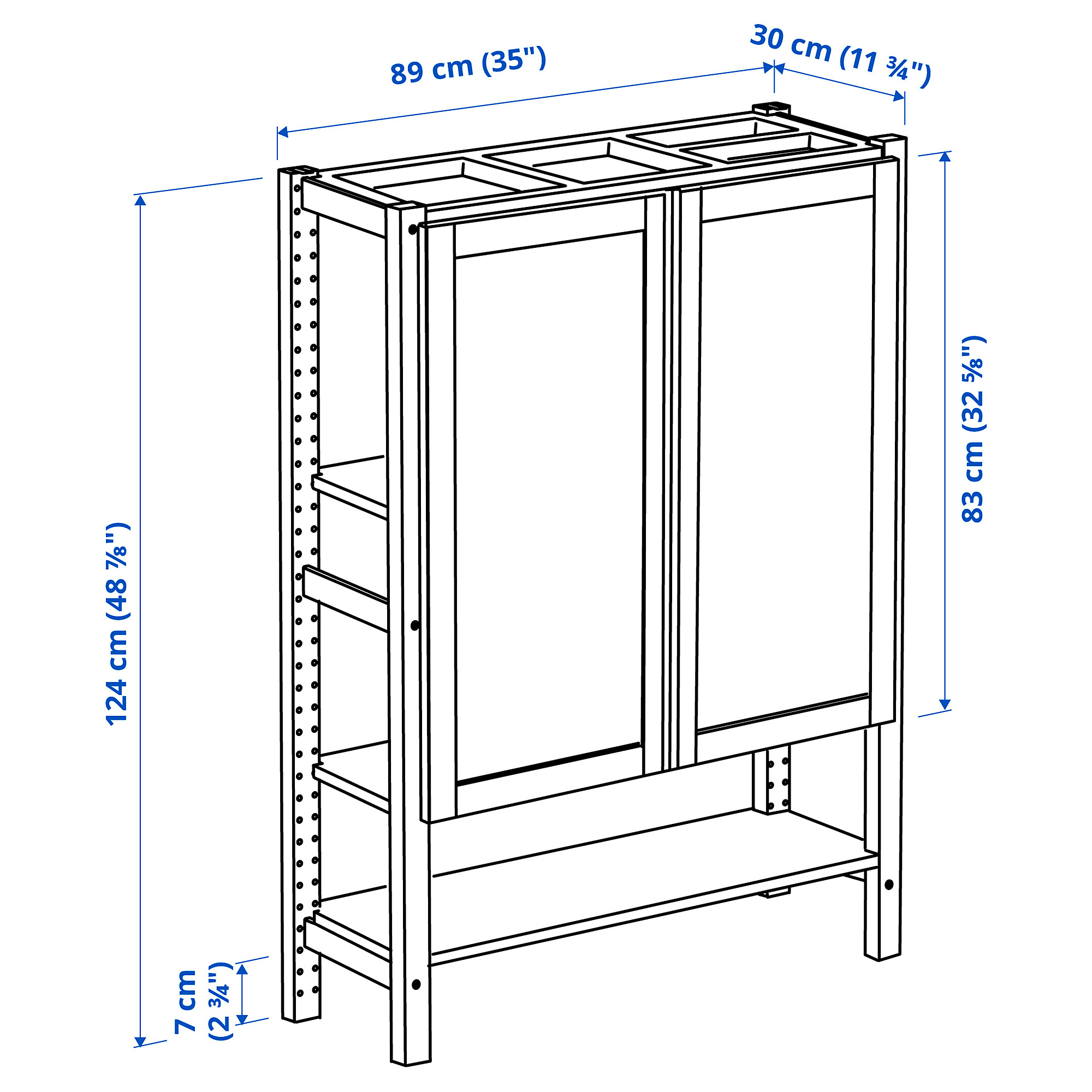 IVAR shelving unit with doors