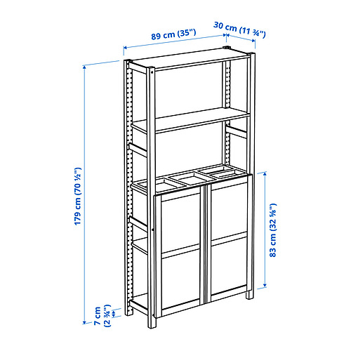 IVAR shelving unit with doors