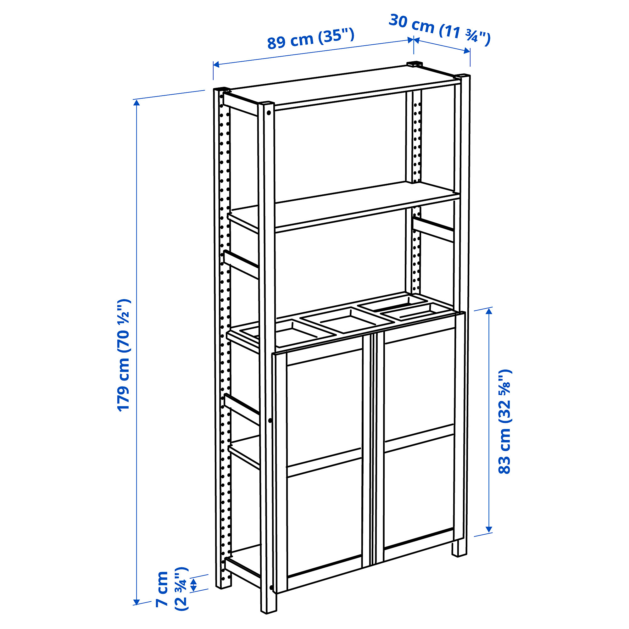 IVAR shelving unit with doors