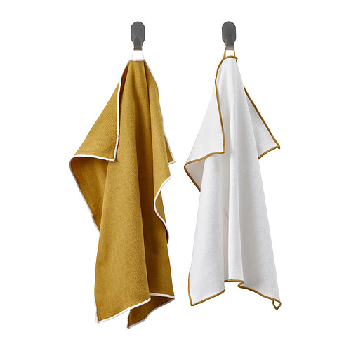 SANDABBORRE - 廚用擦巾, 白色/深黃色, 50x50 公分 | IKEA 線上購物 - PE983313_S4