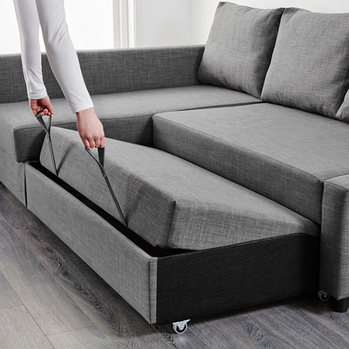 FRIHETEN - 轉角沙發床附收納空間, Skiftebo 深灰色 | IKEA 線上購物 - PE603738_S4