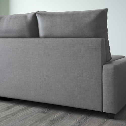 FRIHETEN corner sofa bed with storage Skiftebo dark grey