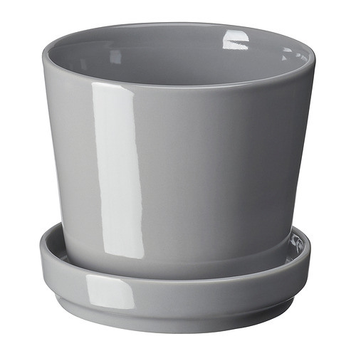 CITRUSFRUKT - plant pot with saucer, in/outdoor grey | IKEA Taiwan Online - PE840299_S4