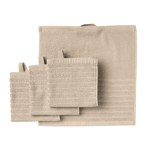 VÅGSJÖN - washcloth, light beige, 30x30 cm | IKEA Taiwan Online - PE792307_S4