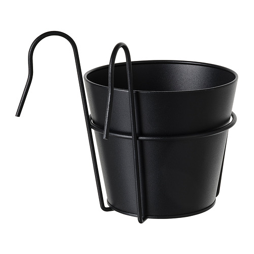 VITLÖK - plant pot with holder, in/outdoor black | IKEA Taiwan Online - PE840243_S4