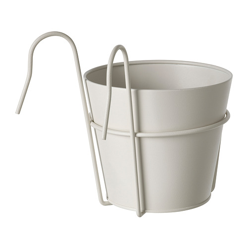 VITLÖK - plant pot with holder, in/outdoor off-white | IKEA Taiwan Online - PE840246_S4