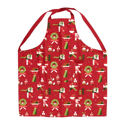 VINTERFINT - apron, Christmas pattern red, 85x89 cm | IKEA Taiwan Online - PE983337_S4