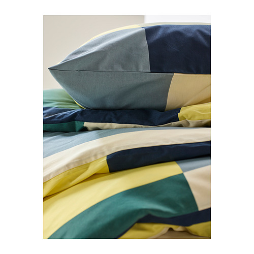 BRUNKRISSLA duvet cover and 2 pillowcases