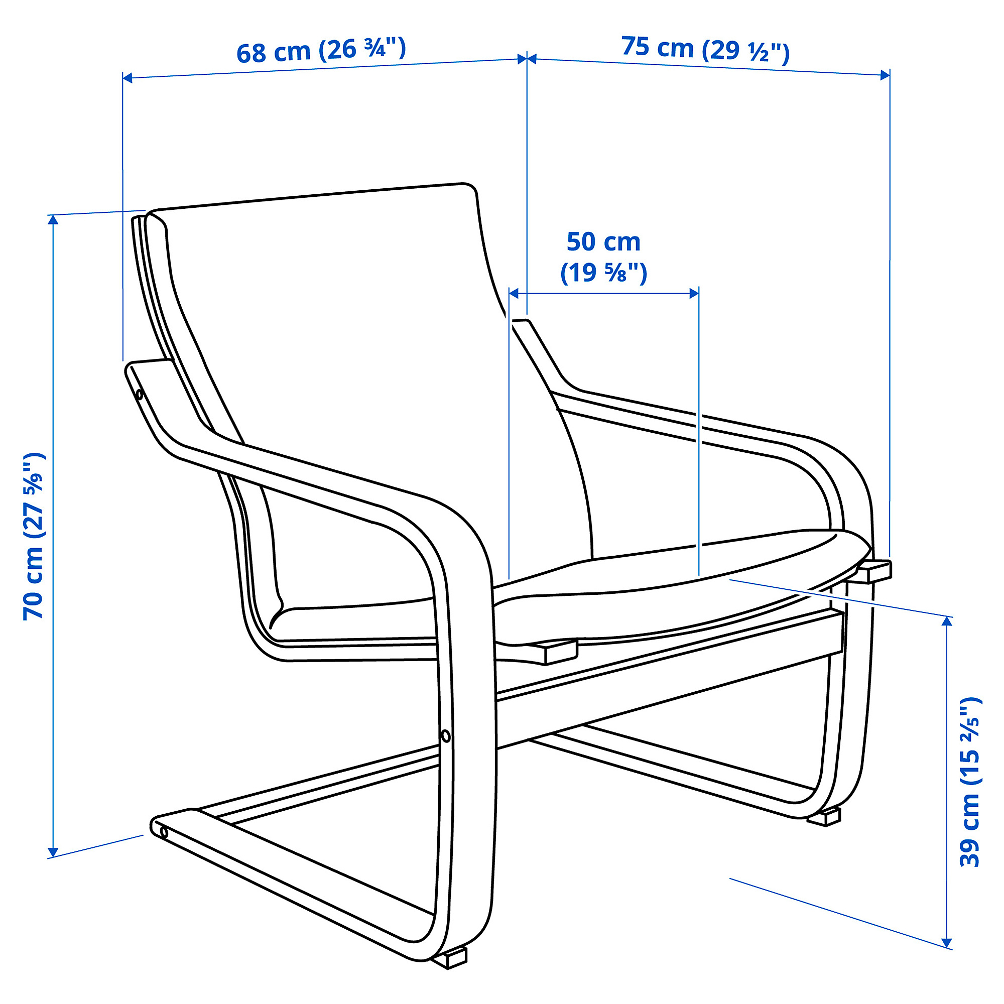 POÄNG low-back armchair