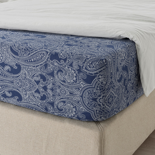 JÄTTEVALLMO - 單人加大床包, 深藍色/白色 | IKEA 線上購物 - PE837614_S4