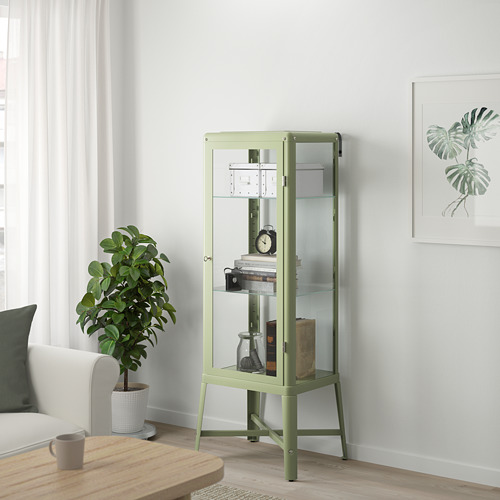 FABRIKÖR - glass-door cabinet, pale grey-green | IKEA Taiwan Online - PE778278_S4