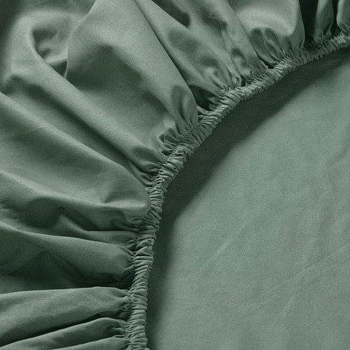 ULLVIDE - 雙人加大床包, 灰色/綠色 | IKEA 線上購物 - PE837647_S4