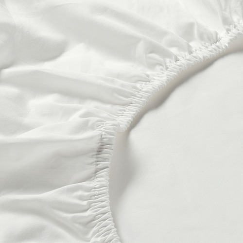 ULLVIDE - fitted sheet, white | IKEA Taiwan Online - PE837649_S4
