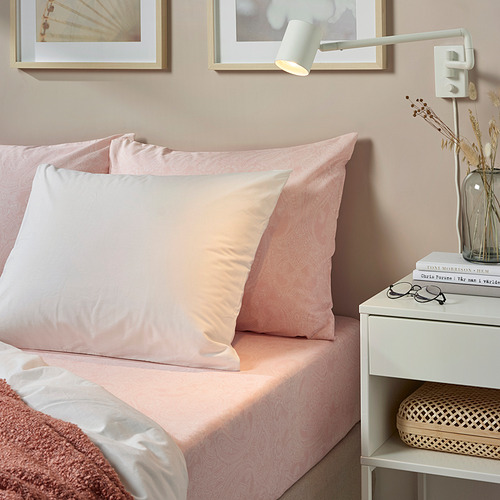 JÄTTEVALLMO - 枕頭套, 淺粉紅色/白色 | IKEA 線上購物 - PE837688_S4