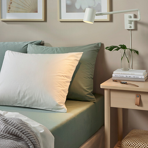 ULLVIDE - 雙人加大床包, 灰色/綠色 | IKEA 線上購物 - PE837696_S4
