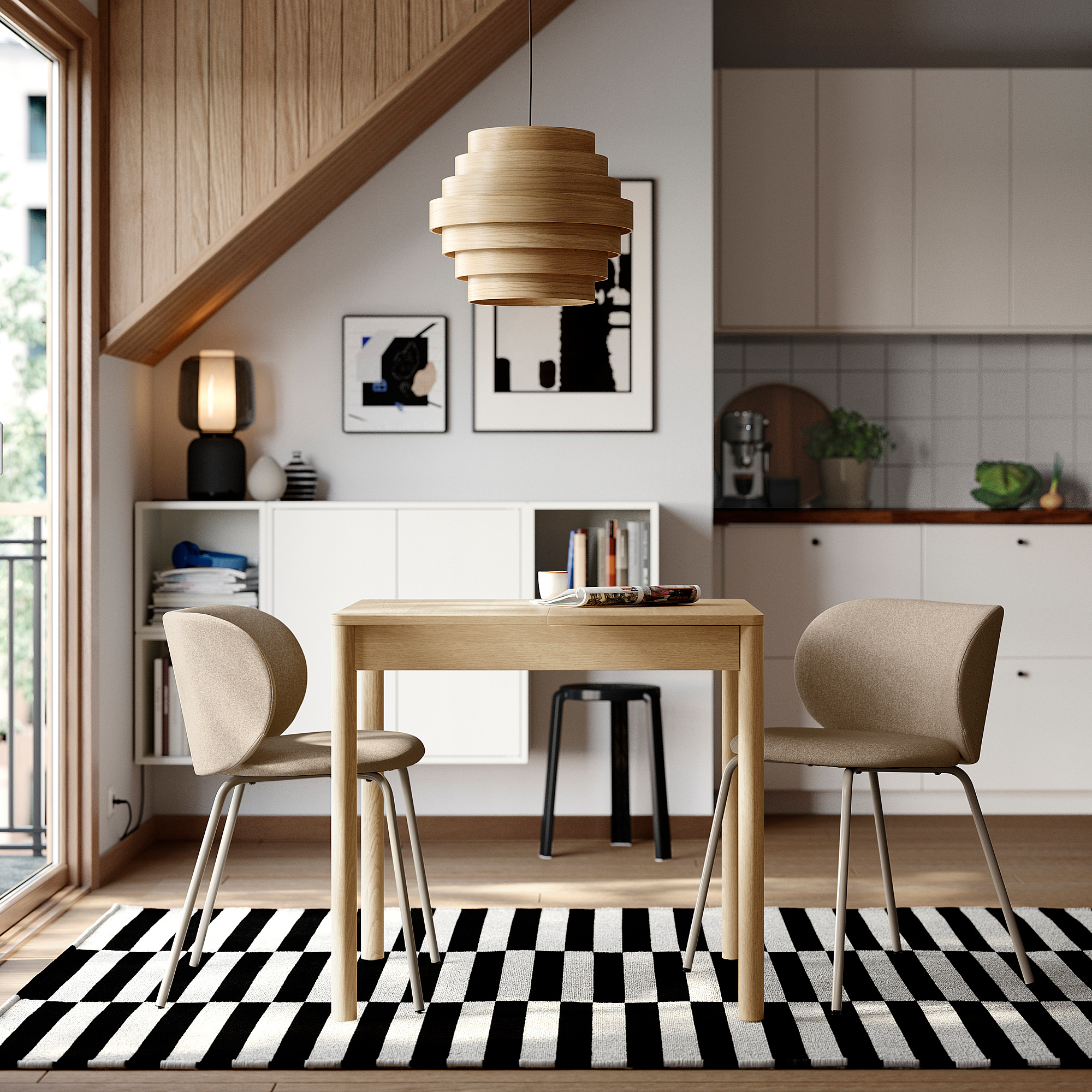 TONSTAD/KRYLBO table and 2 chairs