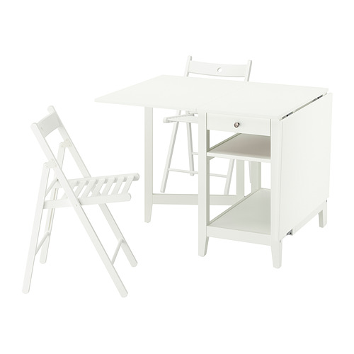 NÄSINGE/FRÖSVI - 一桌二椅, 折疊桌 白色/折疊式 白色, 48/104/159x85 公分 | IKEA 線上購物 - PE983478_S4
