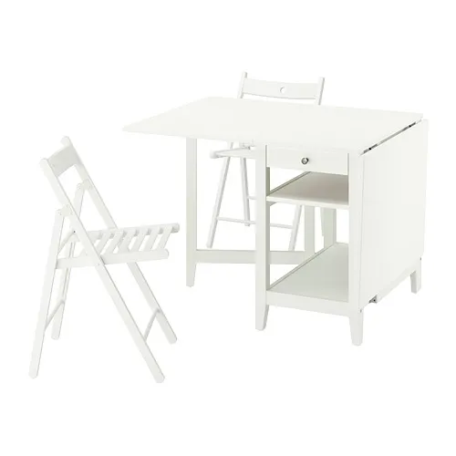 NÄSINGE/FRÖSVI - 一桌二椅, 折疊桌 白色/折疊式 白色, 48/104/159x85 公分 | IKEA 線上購物 - PE983478_S4
