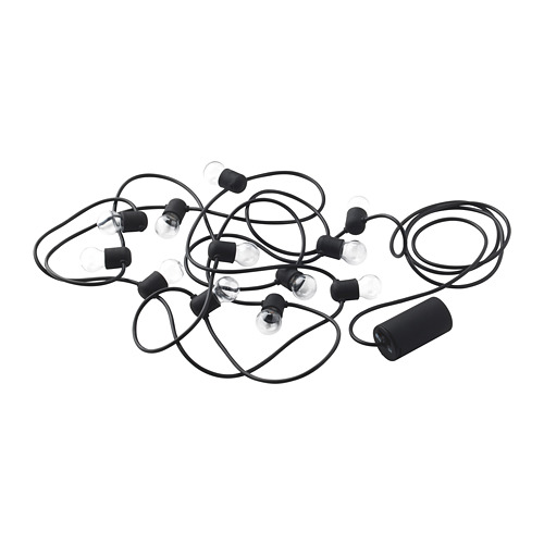 UTSUND - LED lighting chain with 12 lights, outdoor/battery-operated black | IKEA Taiwan Online - PE696488_S4