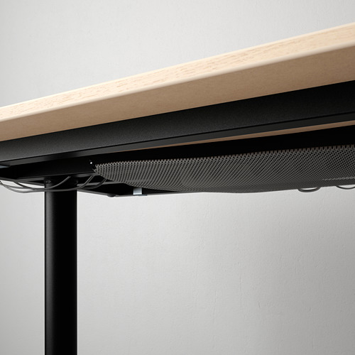 BEKANT - 轉角書桌/工作桌 右側, 實木貼皮, 染白橡木/黑色 | IKEA 線上購物 - PE739472_S4