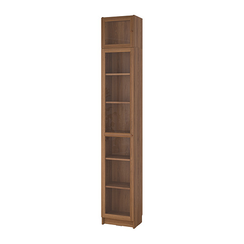 BILLY/OXBERG - bookcase w glass doors/ext unit, brown walnut effect, 40x30x237 cm | IKEA Taiwan Online - PE878767_S4