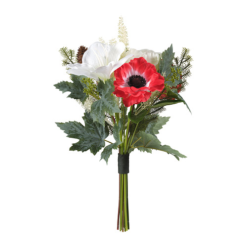VINTERFINT - 人造花束, 室內/戶外用 紅色/白色, 38 公分 | IKEA 線上購物 - PE983537_S4