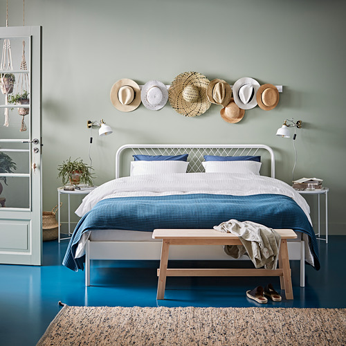 NESTTUN - 雙人床框, 白色, 附LÖNSET床底板條 | IKEA 線上購物 - PE739500_S4
