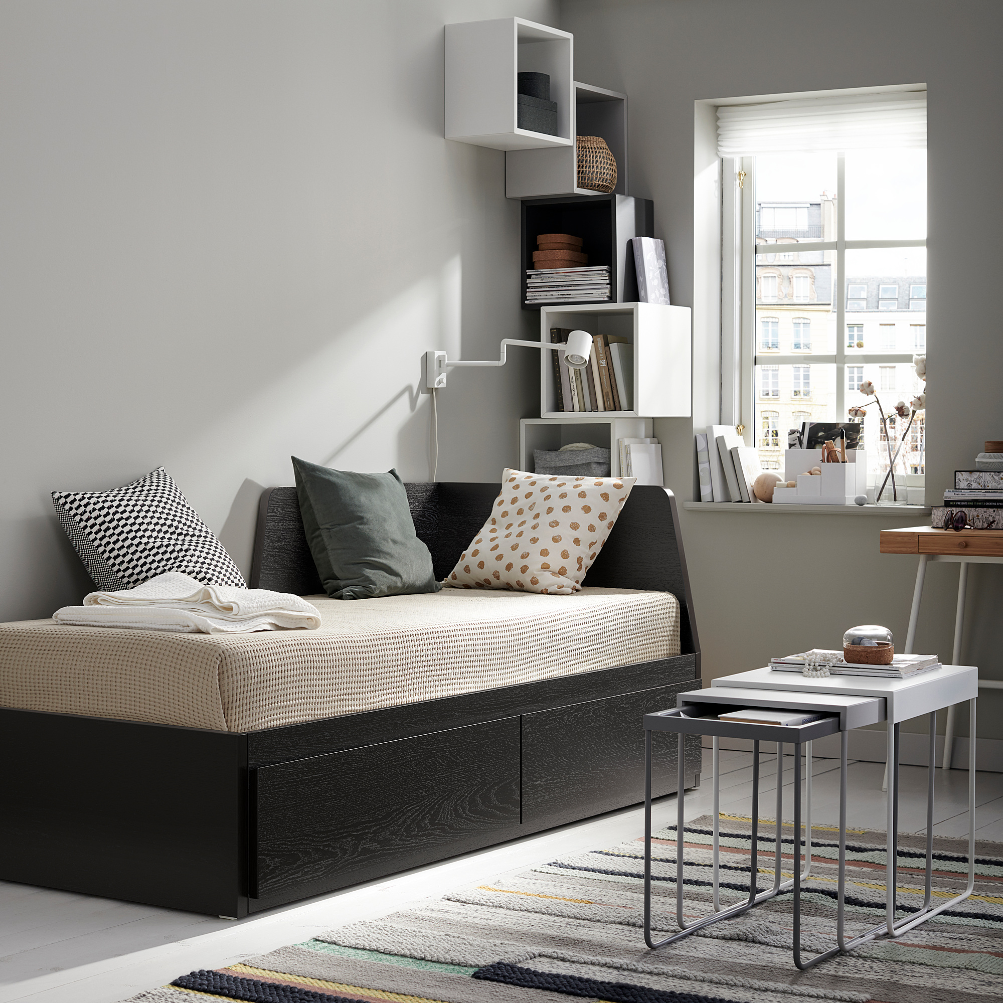楽天市場】[IKEA/イケア/通販]FLEKKE フレッケ デイベッドフレーム（引き出し×2）, ブラックブラウン[3](a)(50320136) :  WEBYセレクション 楽天市場店