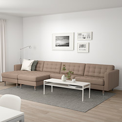 LANDSKRONA - 5-seat sofa, with chaise longues/Grann/Bomstad black/metal | IKEA Taiwan Online - PE694645_S3