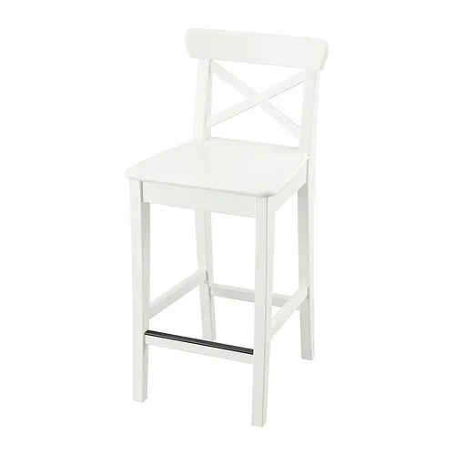 ROSENTORP - 吧台椅附靠背, 櫃檯高度/白色, 63 公分 | IKEA 線上購物 - PE983576_S4