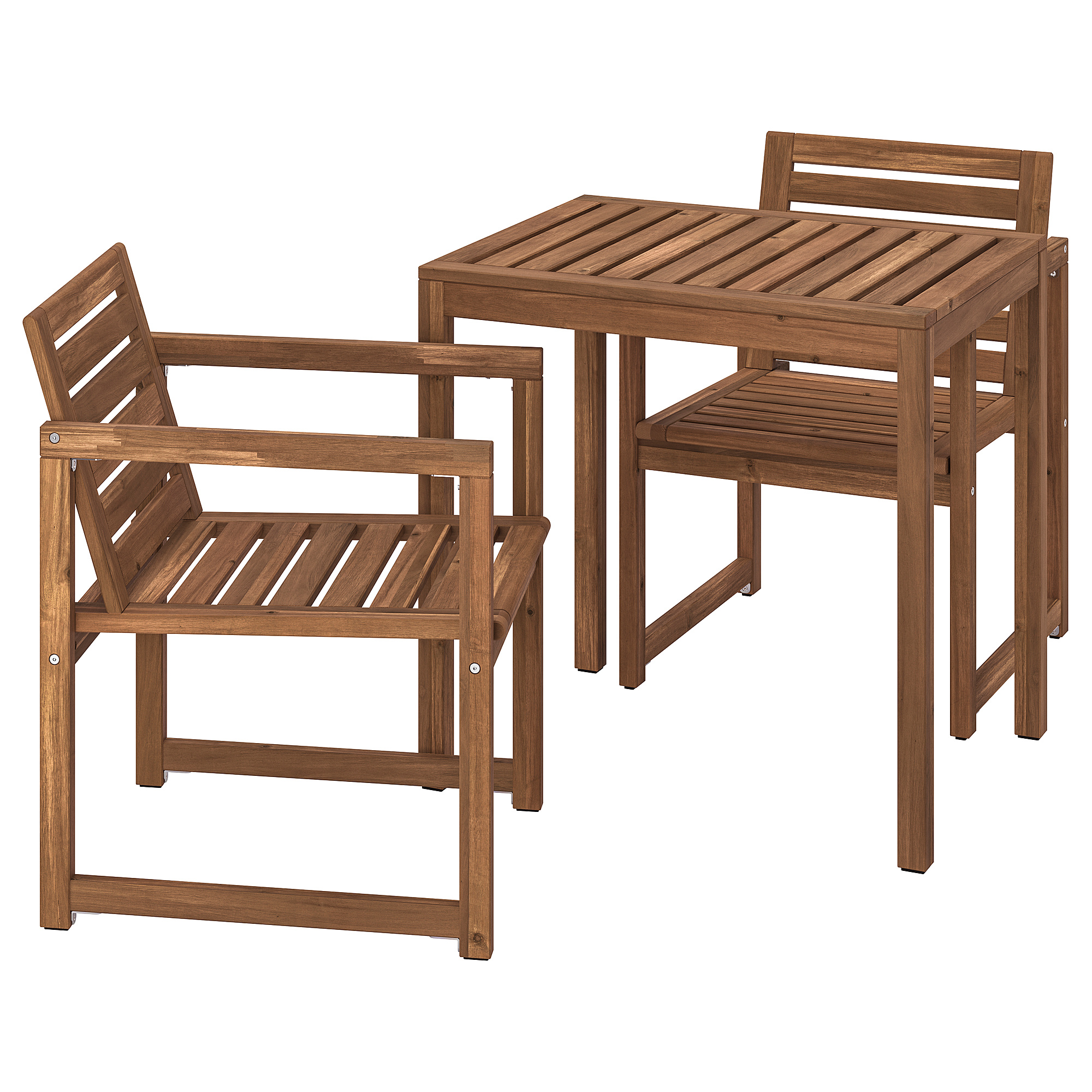 NÄMMARÖ table+2 chairs w armrests, outdoor