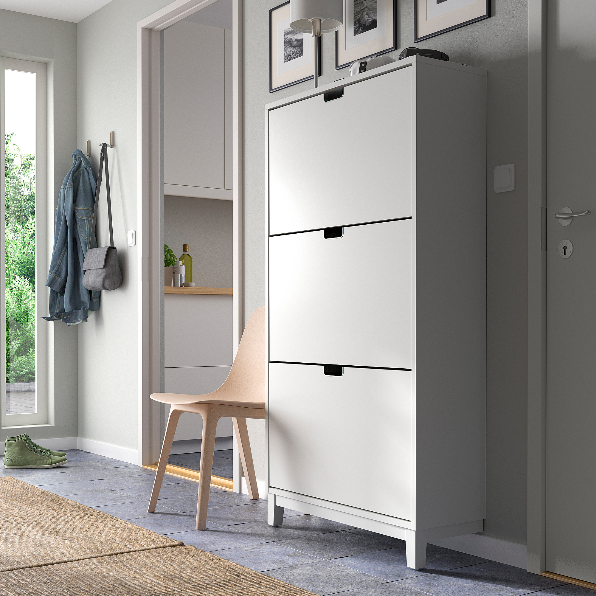 STÄLL 三格鞋櫃, 白色, 79x29x148 公分 IKEA 線上購物