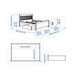 IDANÄS bed frame with storage