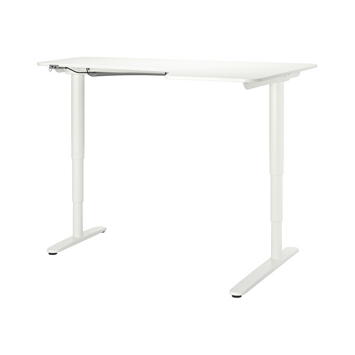 BEKANT Corner desk-left, white/black, 63x431/4 - IKEA