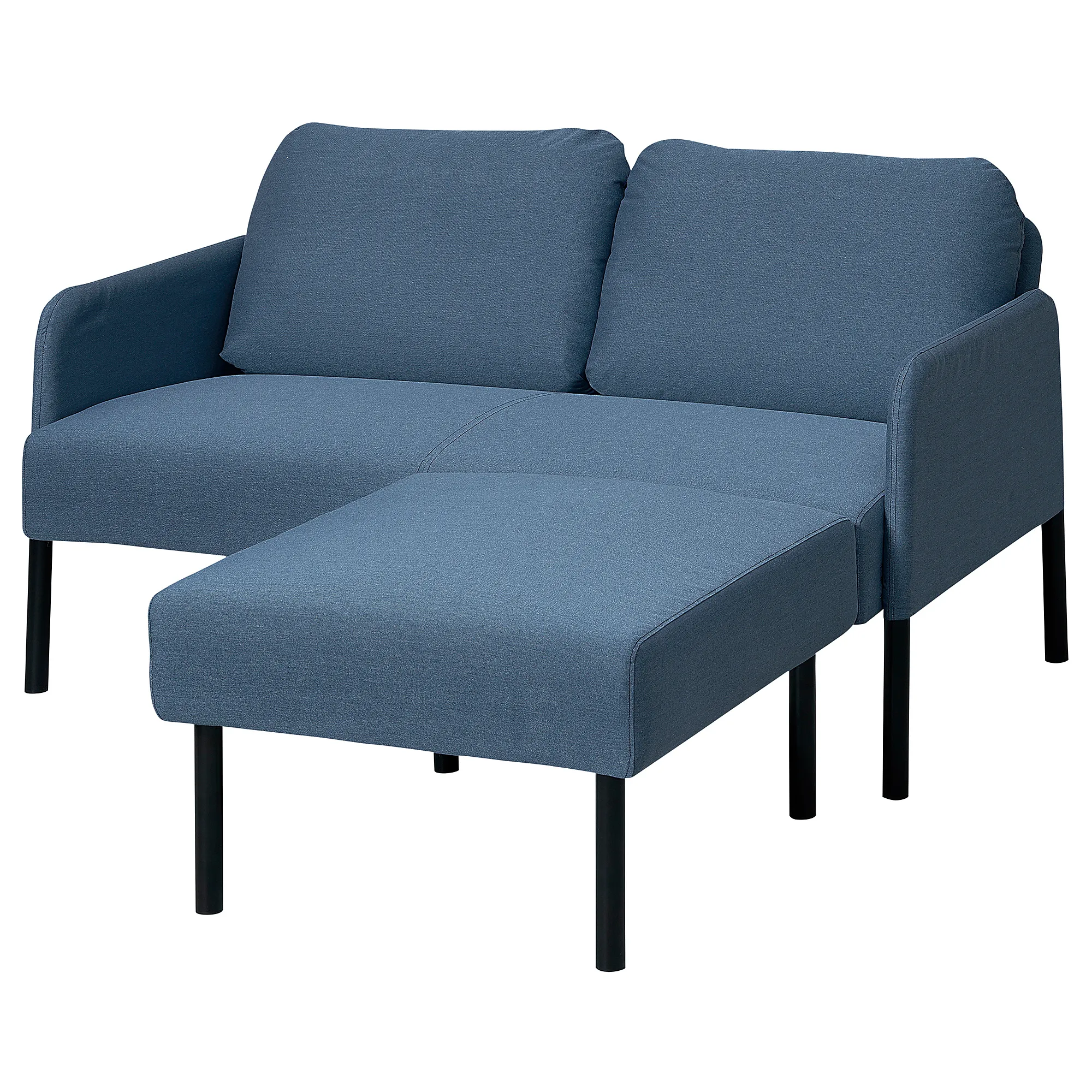GLOSTAD - 2-seat sofa with chaise longue, Knisa medium blue | IKEA
