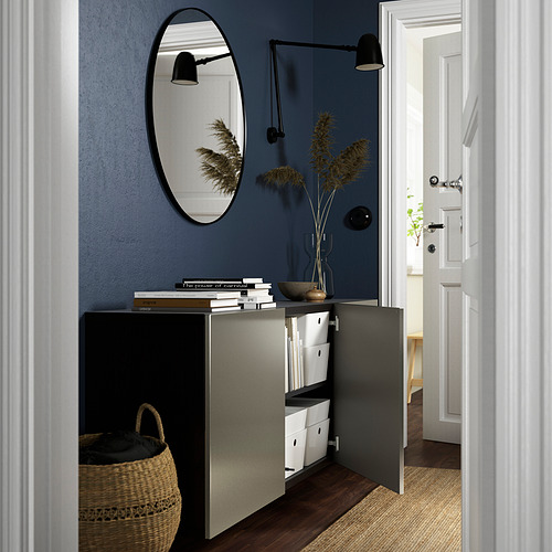 BESTÅ - wall-mounted cabinet combination, black-brown/Riksviken light bronze effect | IKEA Taiwan Online - PE837981_S4