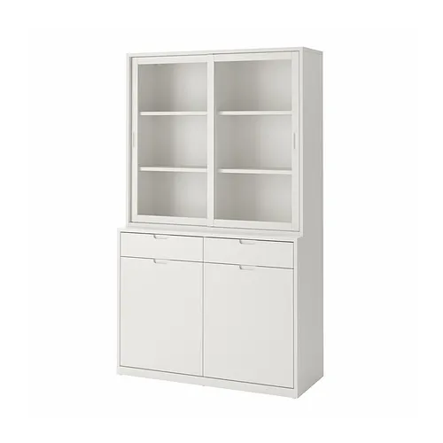 TONSTAD - 玻璃滑門收納組合, 淺乳白色/透明玻璃, 120x47x201 公分 | IKEA 線上購物 - PE946960_S4